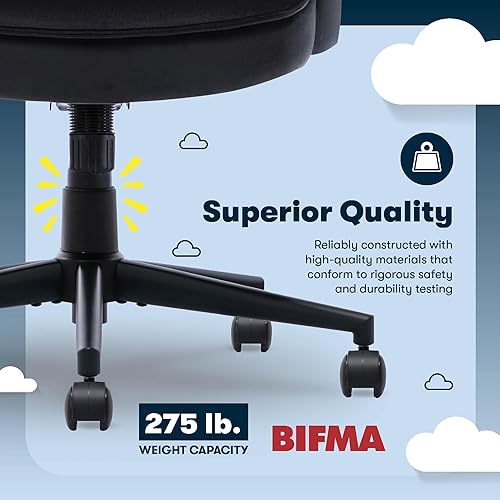 Miniatura 79 de Serta® Hannah Silla ejecutiva para oficina en casa, ergonómica de respaldo medio con soporte lumbar, cojín de asiento firme, almohadas corporales