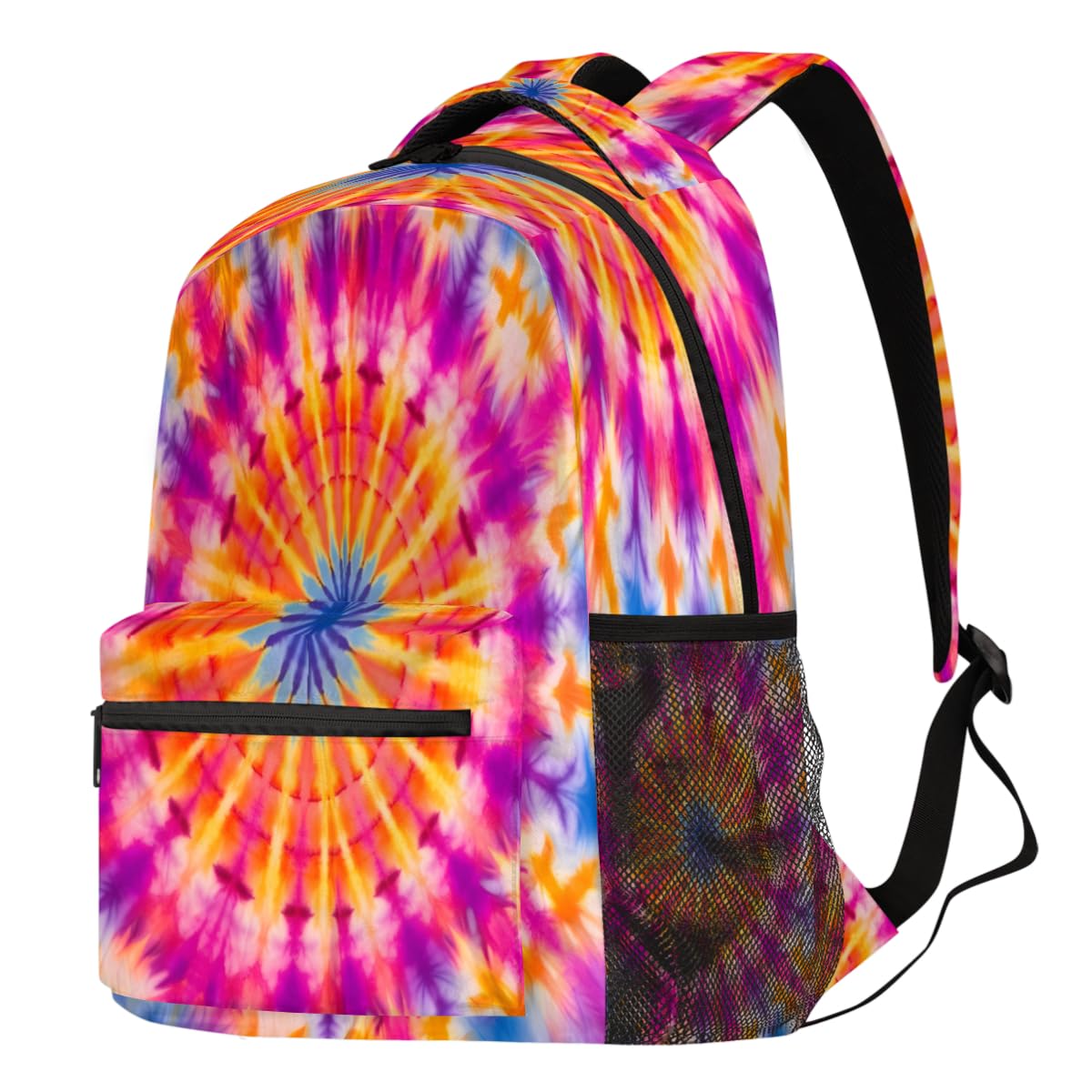 Sac à dos tie-dye coloré et décontracté avec grand compartiment - 8