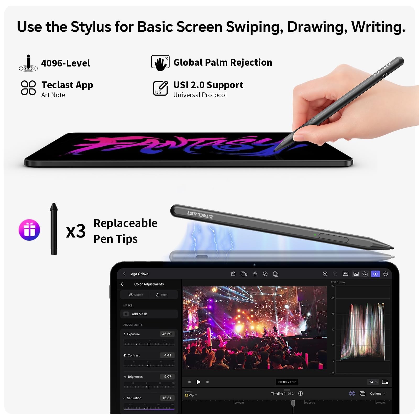 TECLAST Tablet Artpad Air 11 Pollici Android 15, Helio G99 Octa-Core Gaming Tablet 20GB RAM 128GB ROM(1TB TF), Dual SIM LTE, 8000mAh, Widevine L1, GPS/GMS, USBC Anschluss,Tabletpc con Penna
