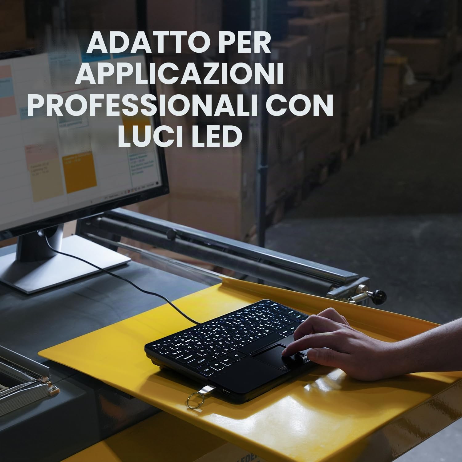 Perixx PERIBOARD-425 Tastiera Mini con Touchpad, Cablata, Tasti a Forbice, Retroilluminazione Regolabile, Layout Italiano, 78 Tasti, Compatibile con Windows, Nero