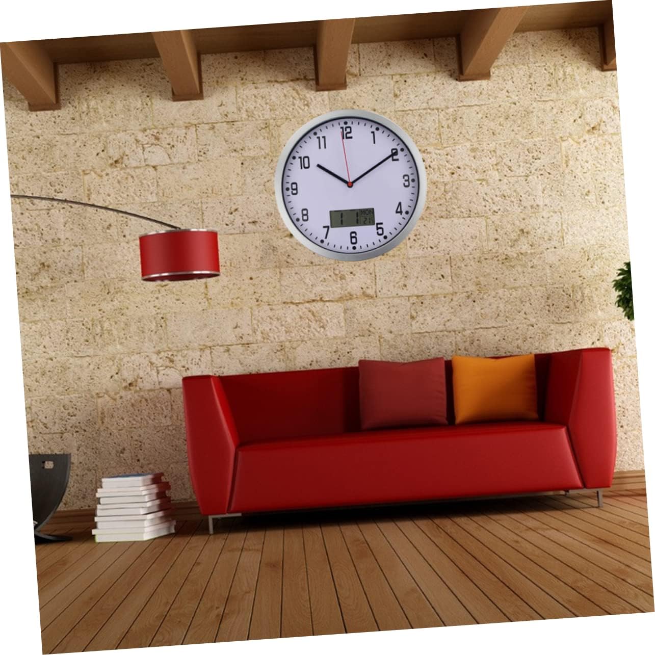 Accurate Thermohygrometer Quartz Clock Wall Hanging Clock Battery Operation for Indoor Outdoor