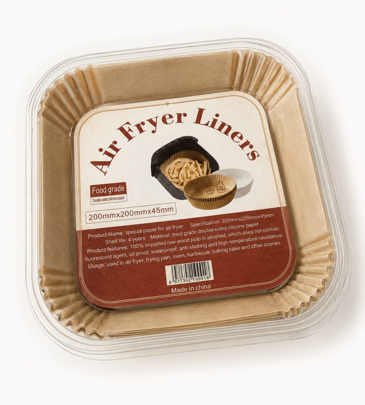 Meher Air Fryer Liners -100 Pcs Disposable Round Paper | Brown, Non Stick, Oil -Proof, for Baking & Roasting - 16 CM Square-image-13