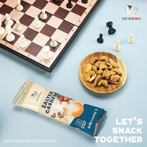 Miniatura 10 de NEWBAM - Caja de bocadillos de nueces de anacardos y caramelo con sal marina, paquete de 12 (1.5 onzas por paquete)  Tamaño de aperitivo de sal