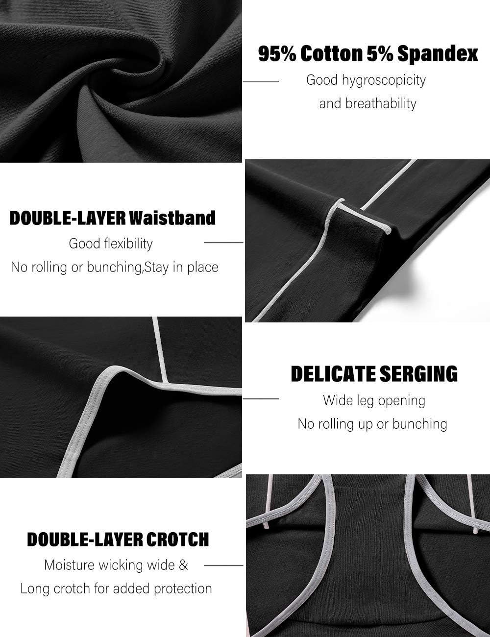 POKARLA Women's Cotton Stretch Underwear Ladies Mid-high Waisted Briefs Panties 5-Pack - Image 4