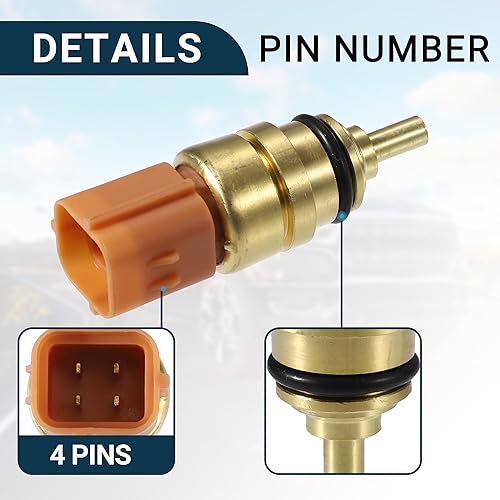 Miniatura 4 de F FIERCE CYCLE Sensor de temperatura del refrigerante para Kia Sorento Durable No.39220-3C010 Sensor de temperatura del agua del tono dorado interno