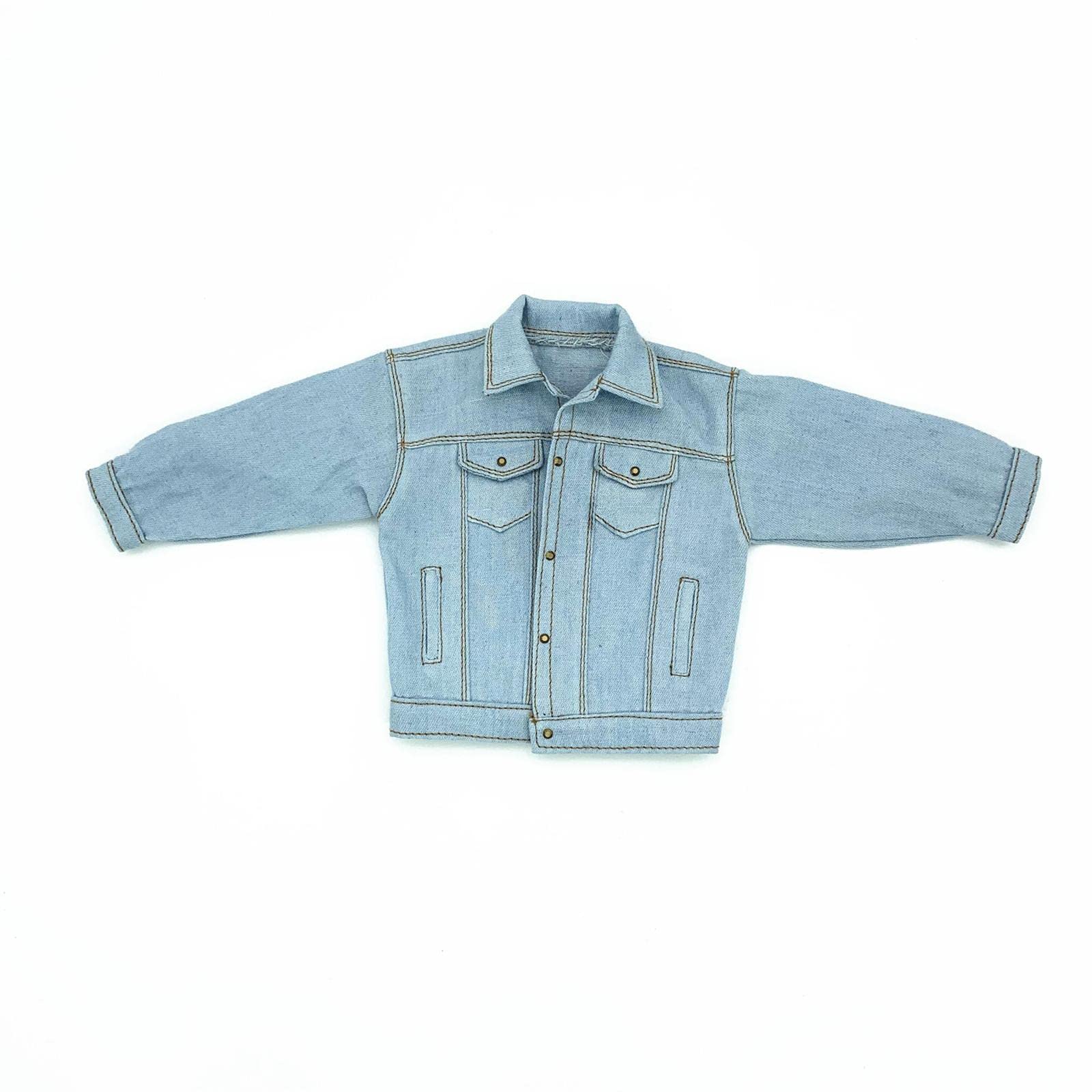 Sharplace Männliche Puppenkleidung im Maßstab 1:6, Kostüm-Outfits für 12-Zoll-Puppenfiguren, Zubehör, Jeansjacke