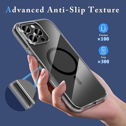 Miniatura 7 de MILPROX Funda compatible con iPhone 15 Plus  Compatible con MagSafe  Diseño magnético transparente transparente  Antideslizante que no se amarillea