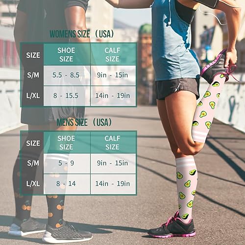 Miniatura 60 de Paquete de 3 pares de calcetines de compresión médica para mejorar la circulación de mujeres y hombres, para correr, hacer deporte y amamantar