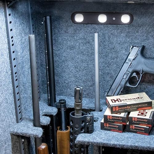 Miniatura 10 de MIND&ACTION Luces seguras para armas, luz LED activada por movimiento para gabinete seguro de armas, lente LED giratoria ultra brillante para