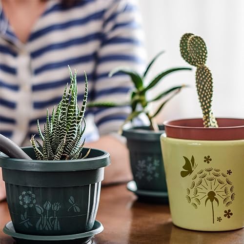 Miniatura 5 de 16 juegos de plantillas de flores silvestres para pintar sobre madera, 168 piezas de plantas pequeñas, incluyendo flores, hierba, pájaros, mariposa,