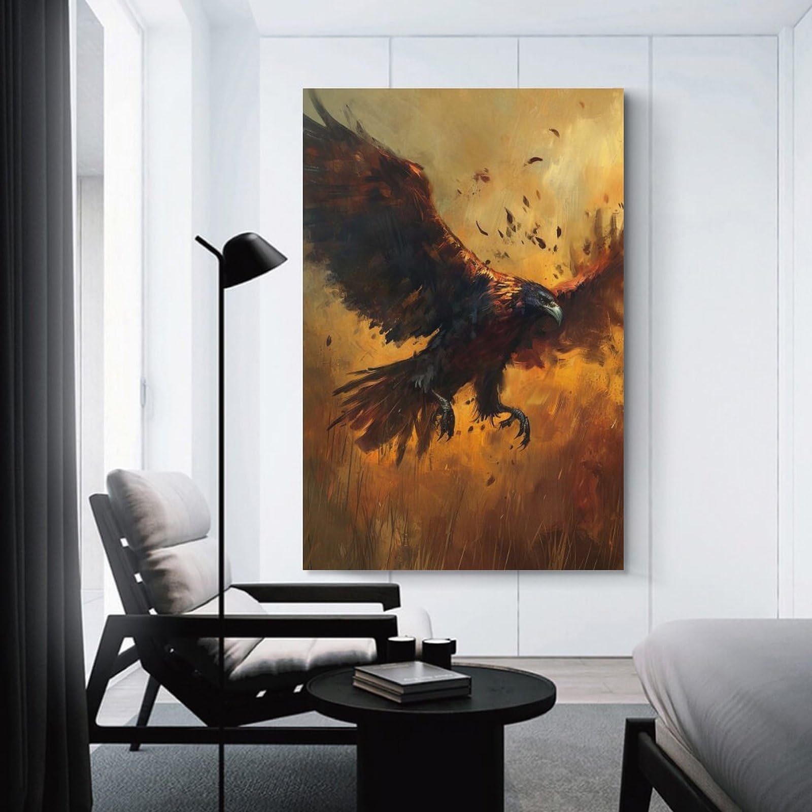 Junmoney Unframe-Style-21 Eagle In Flight Painting Wall Picture Print, 12X18inch(30X45cm), For Wall Displays, Bedrooms Or Room Updates, Decorative Artwork With Flexible Styling