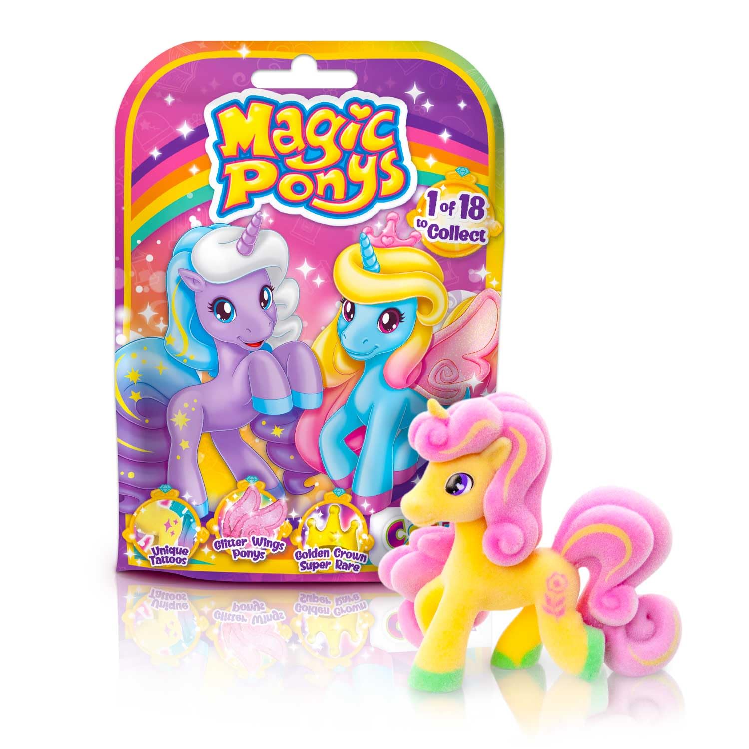Craze Magic PONYS - Wunderschöne Ponys Spielzeug zu Sammeln, 18 Verschiedene Ponys Figuren zum Sammeln, Packung mit 1 - Pferde Mädchen Geschenk