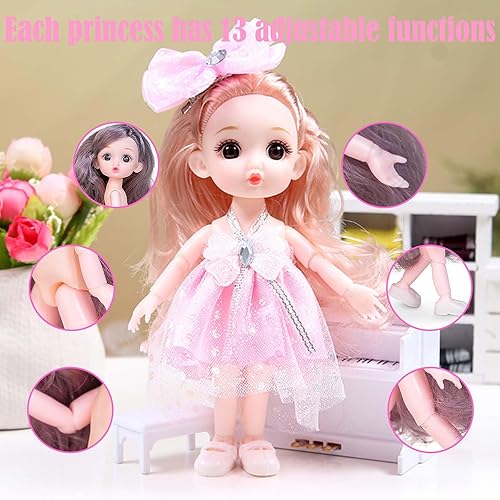 Miniatura 3 de Juego de muñecas con mini princesa para niñas, juguetes para niñas de 3, 4, 5, 6 años, regalo para niñas, 6 piezas de figuras de princesa pequeñas