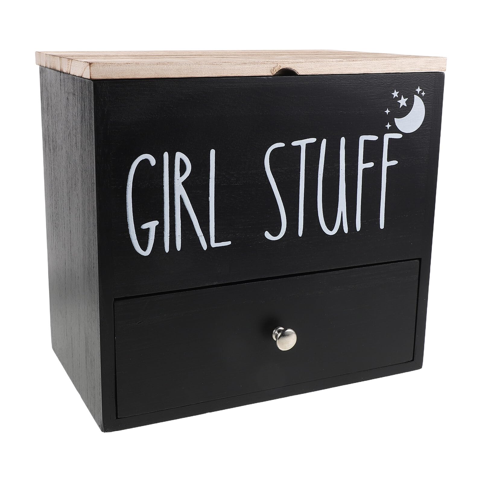 Tamponhalter Holz mit Deckel Badezimmer Aufbewahrungsbox Schwarz Feuchtigkeitsbeständig Geräumig Kompakt für Damenhygiene und Toilettenartikel