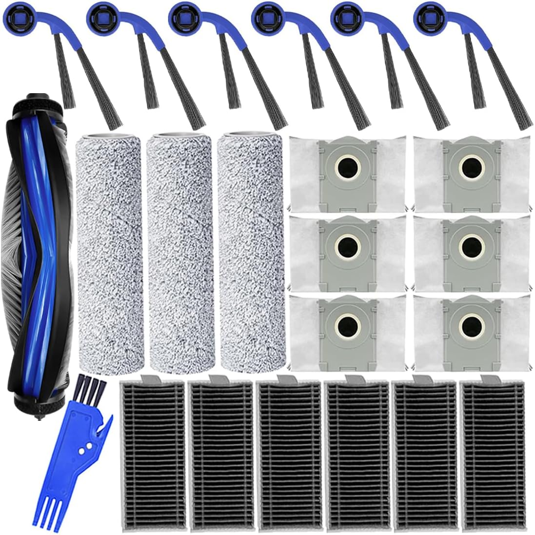 Accessories for Ecovacs Deebot T80 Omni/Yeedi M14 Plus Robot Vacuum Cleaner - Includes Main Brush, Side Brushes, Roller Mop, Hepa Filters, Dust Bags