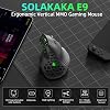 SOLAKAKA E9 Mouse Gamer Vertical Ergonómico MMO con 10 Botones Laterales, Negro | 24800 DPI, Agarre Vertical 45°, Tri-Modo 2.4G/BT/USB-C, RGB, Controlador Web, Macros Programables para PC/Mac 3