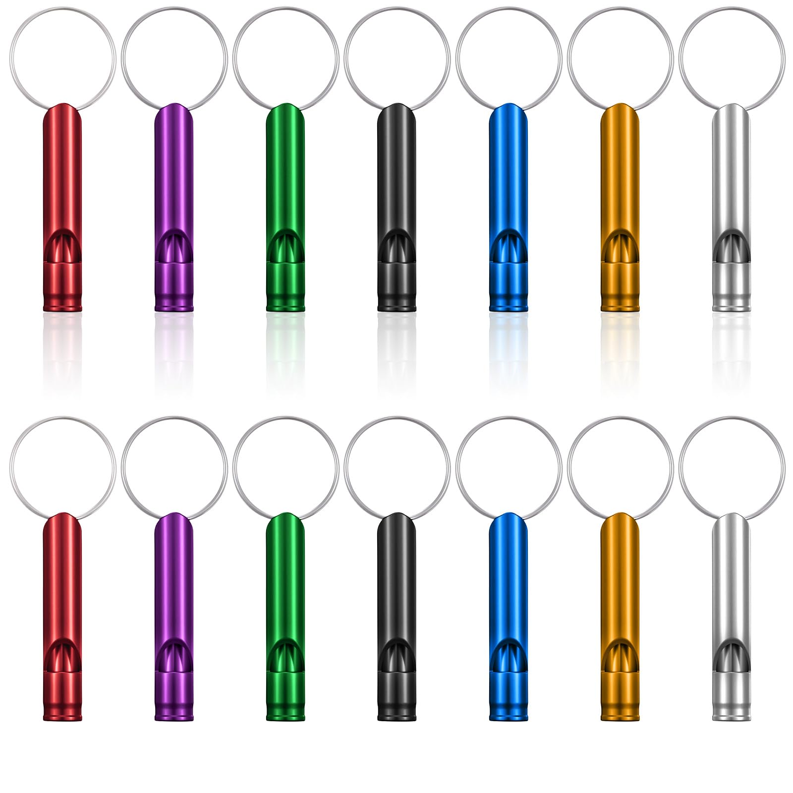 TIESOME 35 Pcs Whistle Keychain, Aluminum Extra Loud Emergency Safety Whistles with Key Ring, Survival Whistle for Camping, Hiking, Boating, Hunting, Outdoor Protection