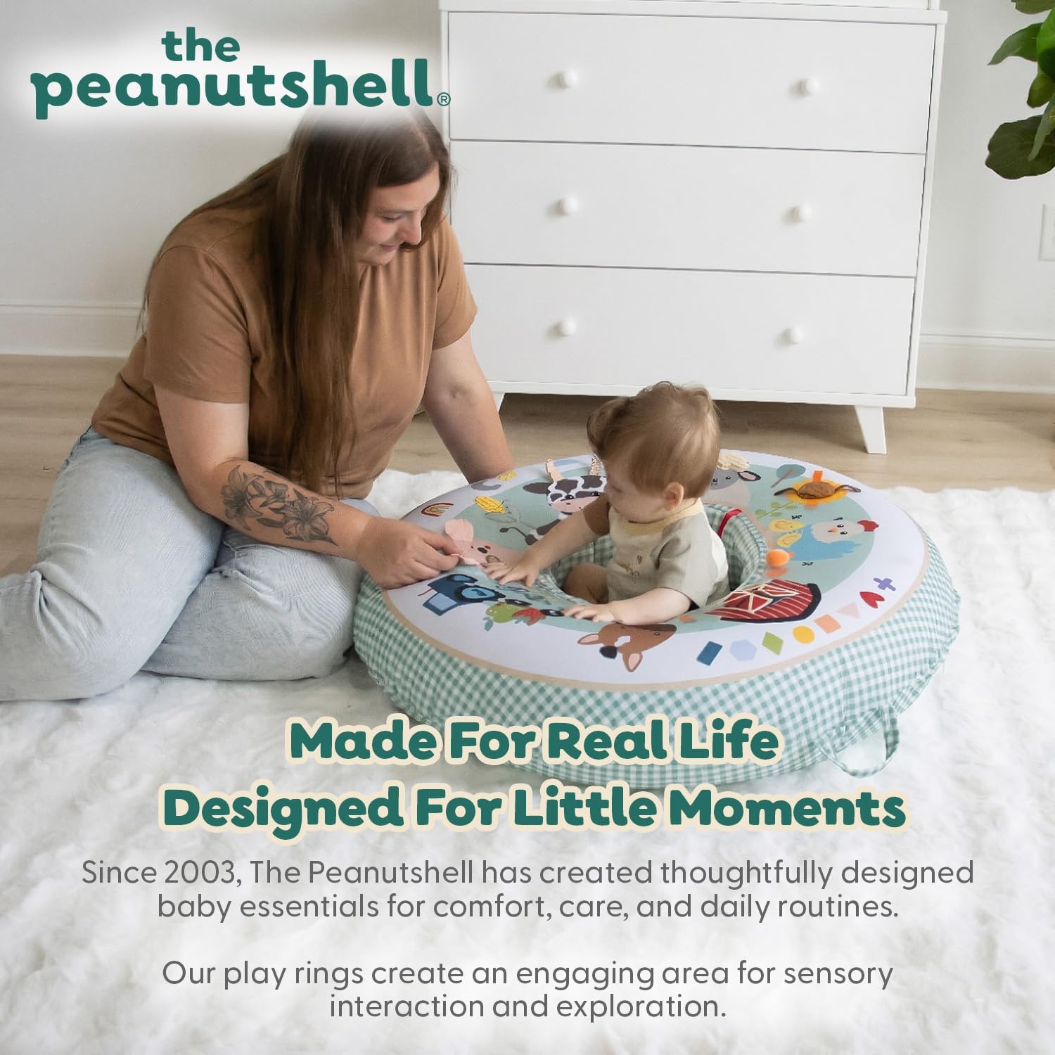 The Peanutshell Play Ring Activity Center - Gingham Farm