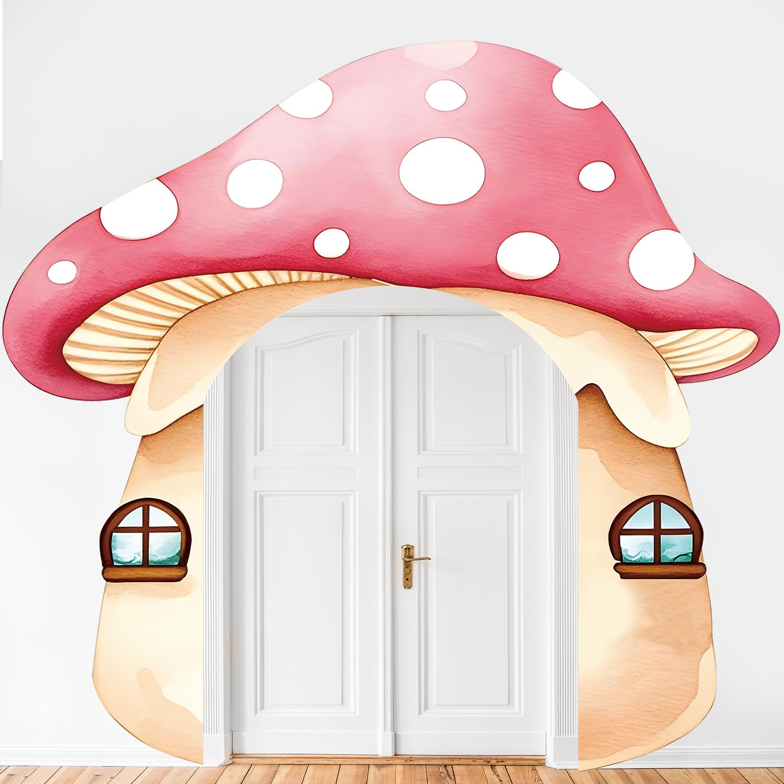 Tegeme Fairy Birthday Party Vbs Decoration Mushroom Party Photo Booth Props Porch Banner Backdrop Mushroom Birthday Hanging Decoration Door Decor for Fairy Tale Wonderland Garden Decor
