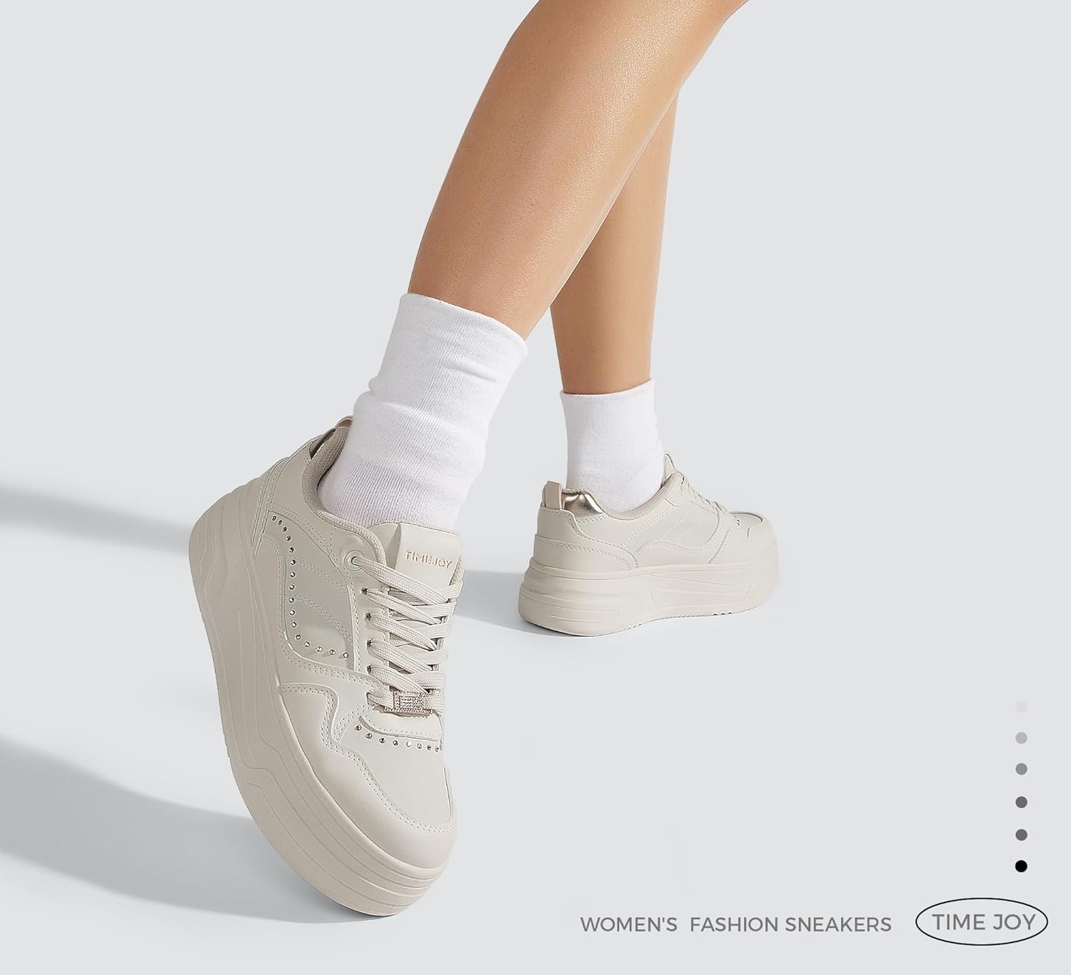 Women's Platform Sneakers Chunky Tennis Shoes with Artificial Leather & Recyclable Material Insole Non-Slip Cushion for Casual, Streetwear & Daily Outfits - Image 8