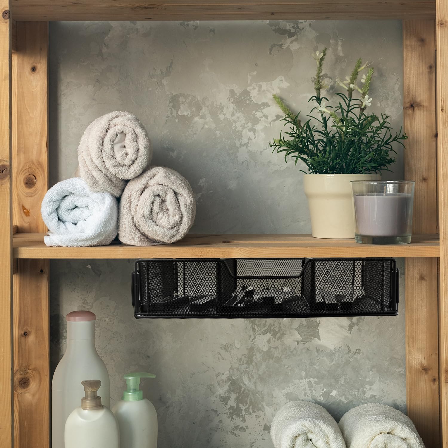 QWORK Tiroir sous le bureau, organisateur de tiroirs pour bureau, boîte à tiroirs cachée robuste