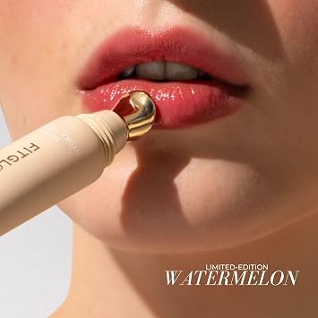 Fitglow Beauty Ceramide Hydra-Balm Lip Gloss | Hydrating Lip Serum with Peptides & Glutathione | Plumping & Anti-Aging Lip Treatment, Dry & Chapped Lip Repair | Vegan & Cruelty-Free | 12g - Watermelon
