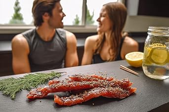 Jet Set Sam Wild Salmon Indian Candy - Smoked & Cured, Ready to Eat, 1 lb