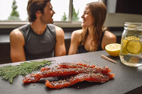 Jet Set Sam Wild Salmon Indian Candy - Smoked & Cured, Ready to Eat, 1 lb