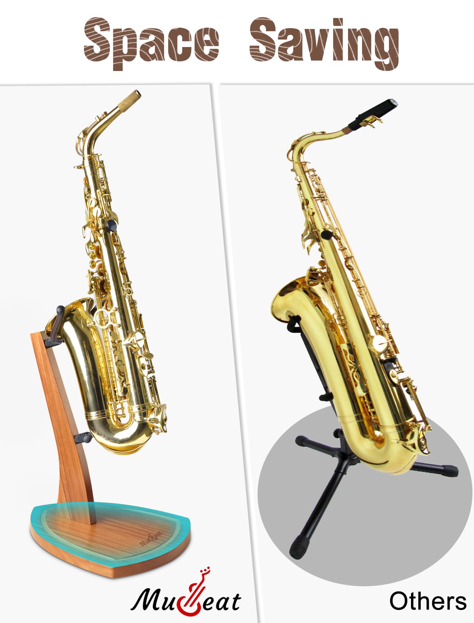 Support de saxophone en bois pour saxophone alto, support de saxophone grain zébré