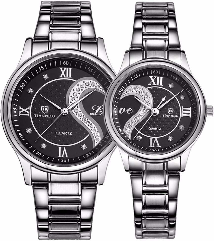 Valentine's Romantic Stainless Steel His and Hers Wrist Watches