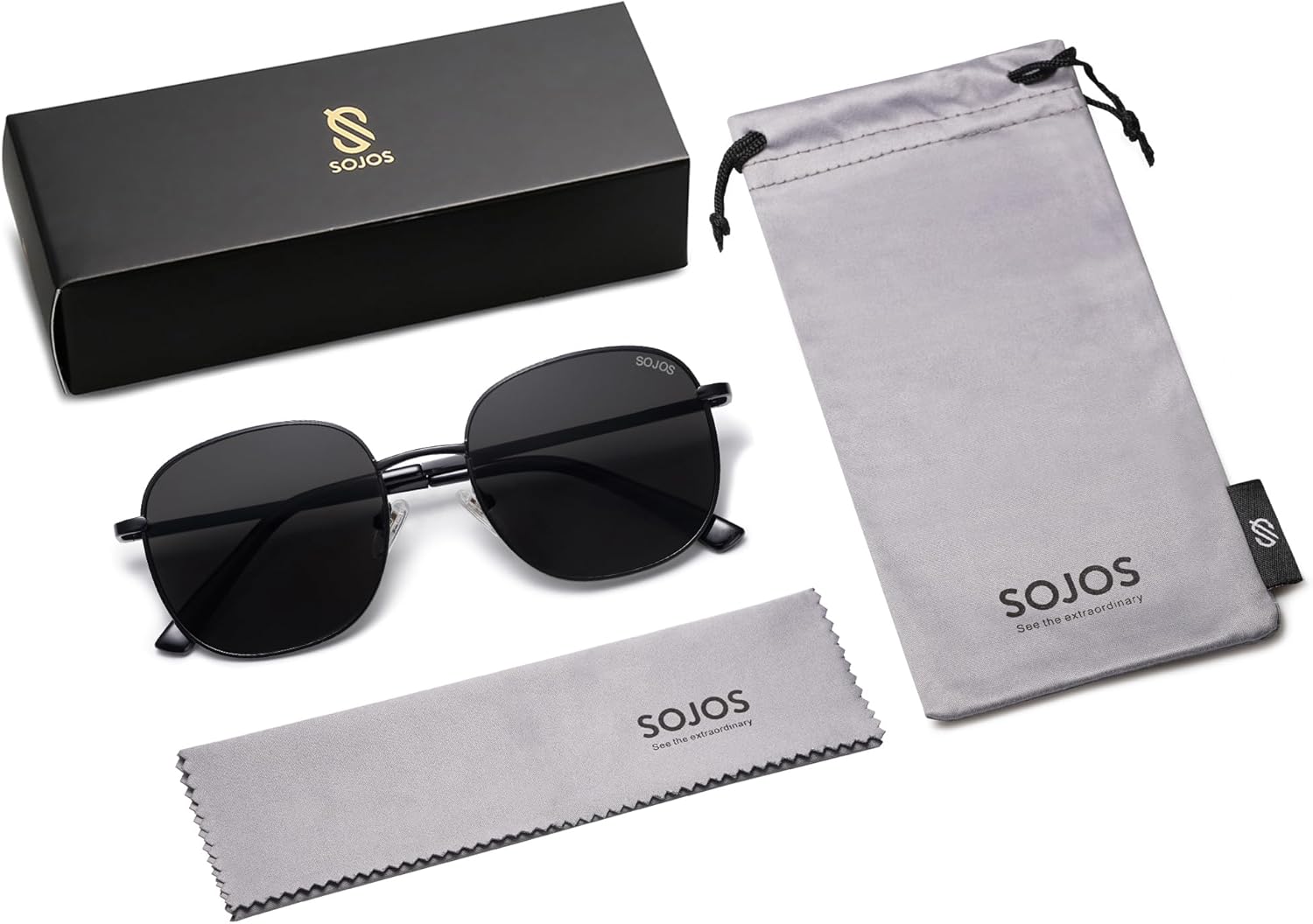 SOJOS Classic Trendy Square Sunglasses for Women Men Cute Big Frame Gold Shades SJ1137 - Image 5