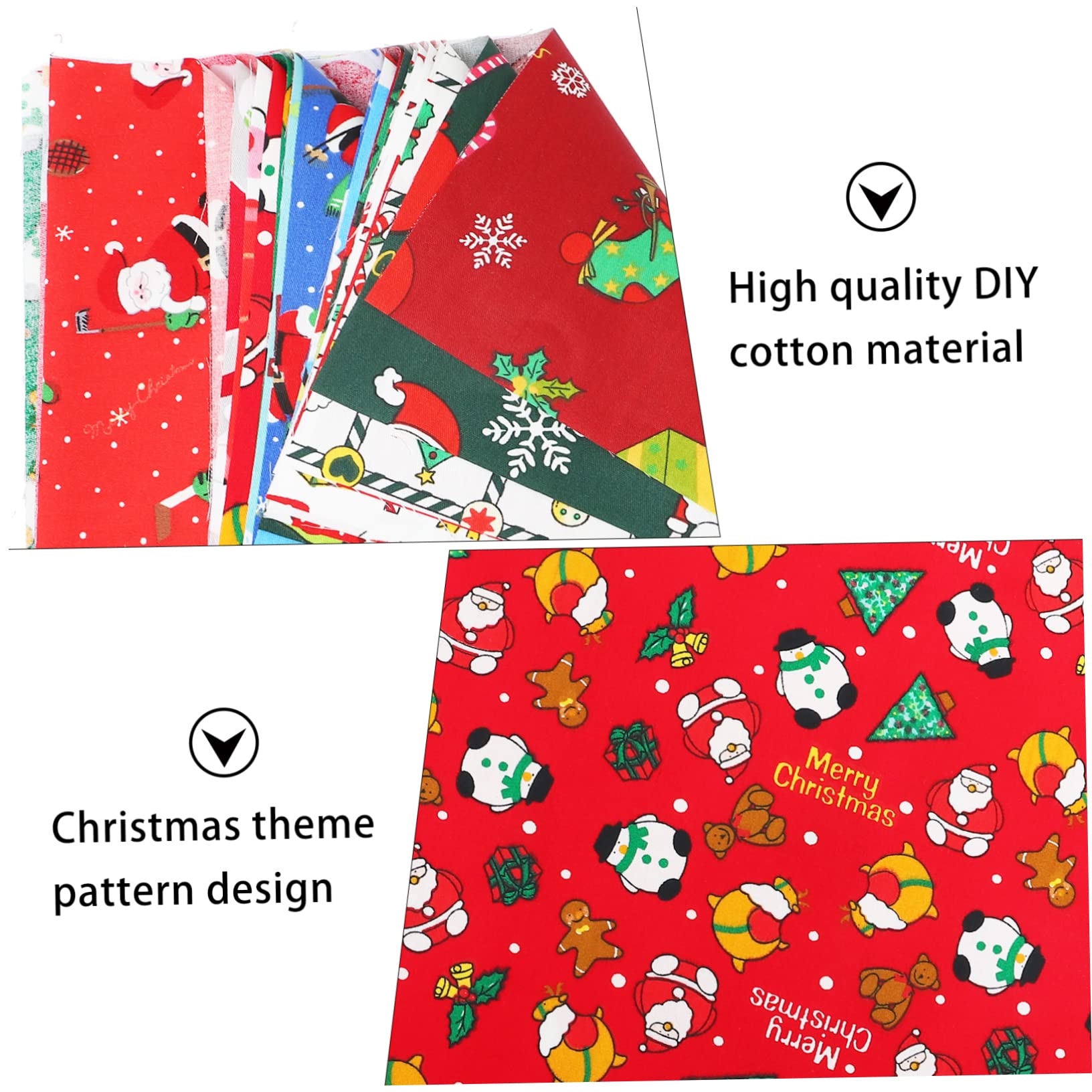 SEWACC 160pièces Coton Pour Noël De Motifs Festifs Matériel De Couture Pour Créations Artisanales