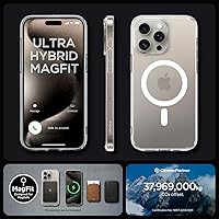 Vista 7 de Spigen Funda para iPhone 15 Pro Max, ultra híbrida MagFit [antiamarilleo] [compatible con Magsafe] - Transparente