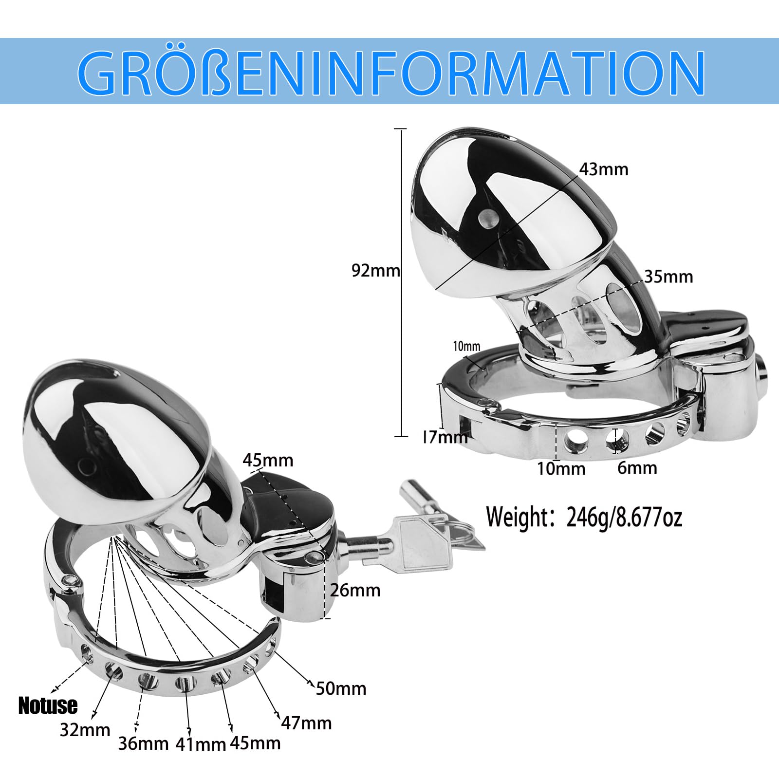 Peniskäfig für Männer aus Edelstahl mit verstellbarem Hodenring Keuschheitskäfig für Männ Metall Atmungsaktiver Cockring Bondage Extrem Chastity Cock Cage Keuschheit Sex Spielzeug