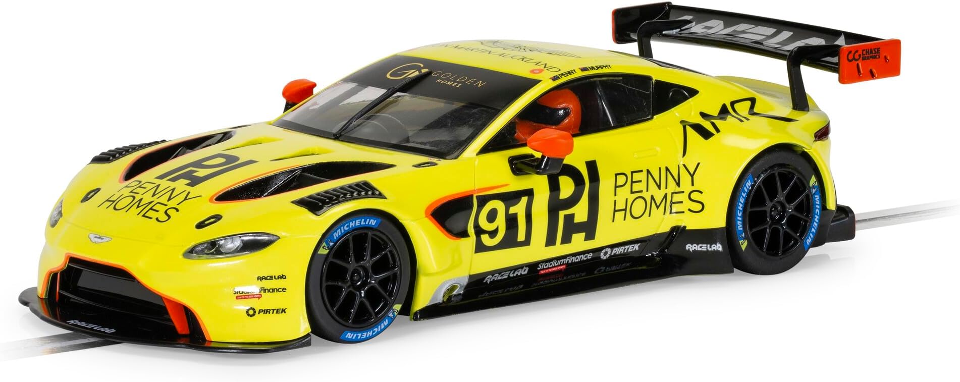 Scalextric Cars - C4446 Aston Martin GT3 Vantage – Penny Homes Racing – Ronan Murphy - Toy Slot Car for use Race Tracks or Set - Small Kids Gift Ideas for Boy/Girl Ages 5+
