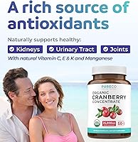 Vista 3 de Cápsulas de extracto de arándano orgánico, píldoras de arándano de potencia súper 50 veces para mujeres para apoyar la vejiga y el riñón del tracto