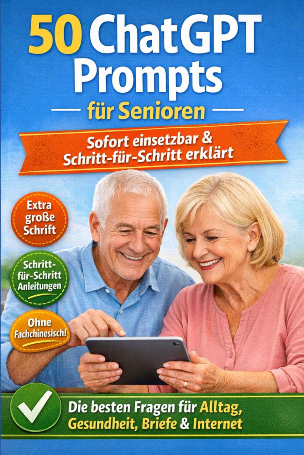 50 ChatGPT Prompts für Senioren: Die besten Fragen für Alltag, Gesundheit, Briefe & Internet | Schritt-für-Schritt erklärt, extra große Schrift & sofort einsetzbar