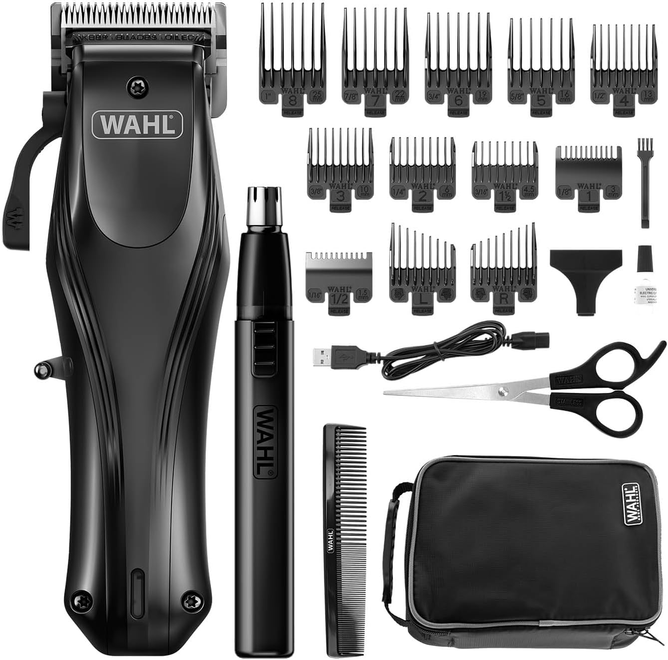 Wahl Rapid Clip Cordless Lithium Men's Hair Clipper & Nose/Ear Trimmer