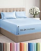 Vista 46 de Juego de sábanas de tamaño California king, transpirables, refrescantes, con esquinas extraprofundas de 18-24 pulgadas, de ajuste fácil