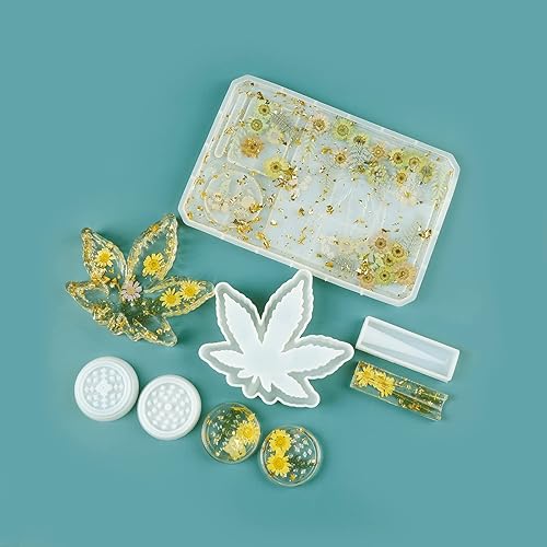 Miniatura 7 de 4 PCS Silicone Molds for DIY Epoxy Resin - Large Resin Molds Including Rolling Tray Mold Ashtray Joint Holder and Resin Grinder Mold