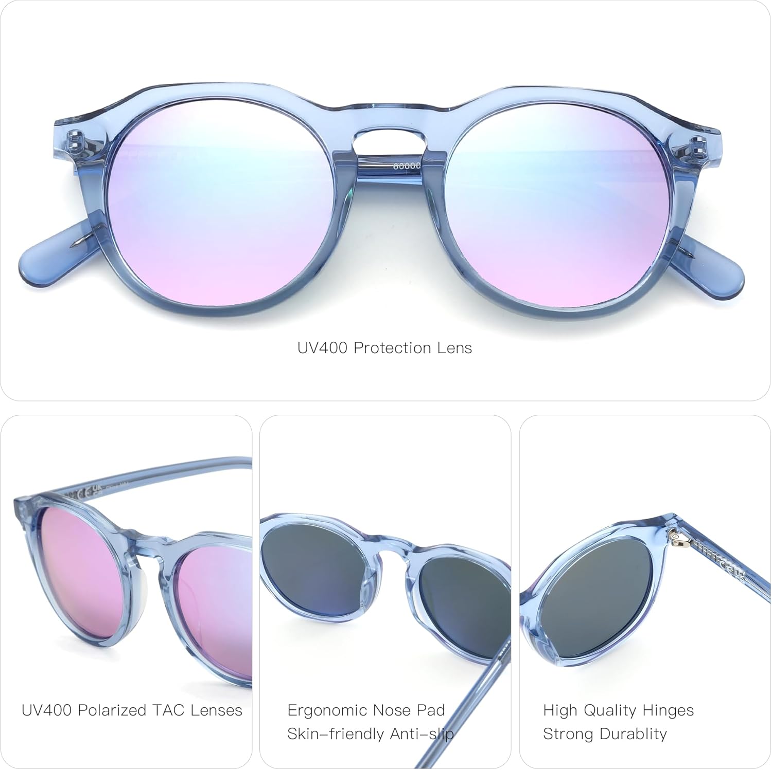 ZENOTTIC Vintage Round Polarized Sunglasses for Men Women UV400 Protection - Image 5