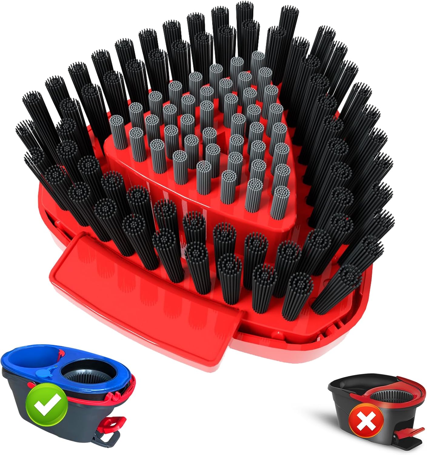 2 pezzi Spin Mop Sostituisci la testa – Spazzola girevole a 180 gradi Trangle Base Mop | Spin Mop Testina di ricambio per pulizia profonda Spin Mop Serbatoio multifunzione per lavabi da