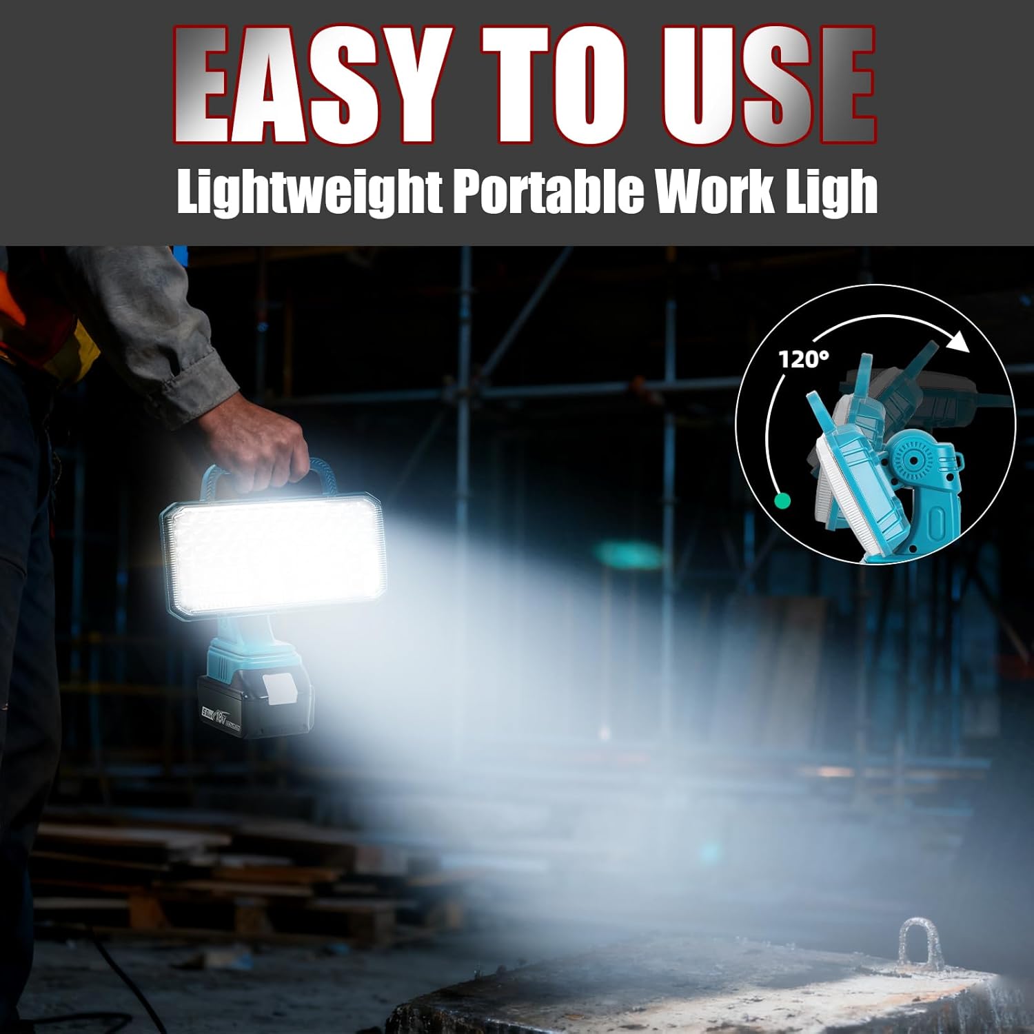 40W Cordless LED Work Light for Makita 18V Battery, 4200LM Portable Handheld Flashlights Tool with USB Port and 3 Brightness Modes for Camping, Fishing, Job Site, Indoor & Outdoor Use