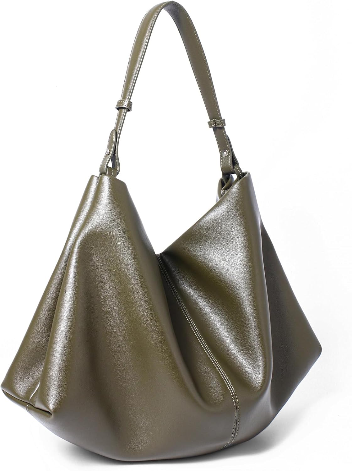 Covelin Minimalist Soft Leather Tote Bag Hobo Casual Shoulder Purse for Everyday Work - Image 3