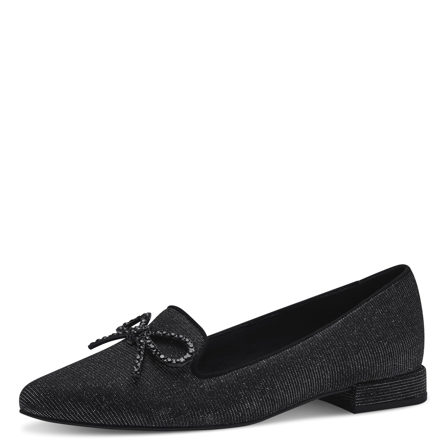 MARCO TOZZI Women's 2-24201-42 Loafers, Black Metallic, 5.5