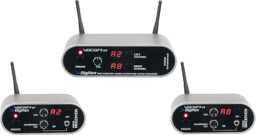 VocoPro Sistema de audio inalámbrico profesional libera tu altavoz activo de cables, XLR, plata, DigiNet-Stereo