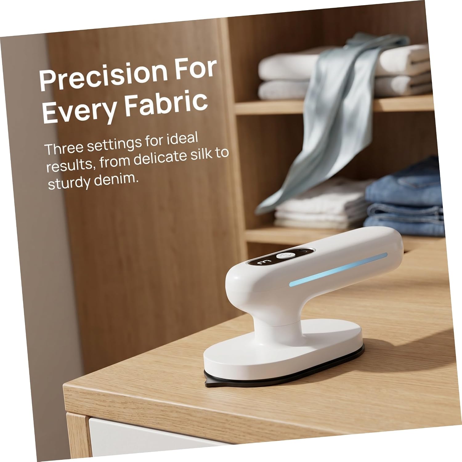 HEMOTON Cordless Portable Clothes Iron with Rotatable Handle and 3 Temperature Settings, Lightweight Handheld Electric Mini Iron for Travel and Office Use, Quick Heating Ceramic