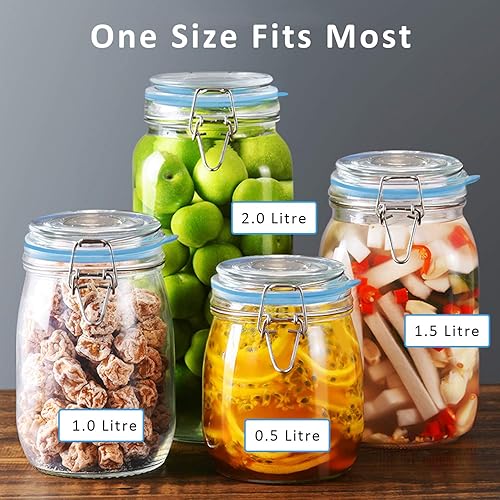 Miniatura 3 de 12 juntas de repuesto de silicona para tarros, anillos herméticos de goma para frascos con clip de vidrio, anillos de sellado de junta de silicona a