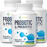 Probiotics for Women & Men, 300 Billion CFU Probiotics from 12 Strains + Organic Prebiotics Blend for Daily Digestive, Immune, Gut, Bloating, Gut Health for Women & Men, Shelf Stable - 180 Capsules