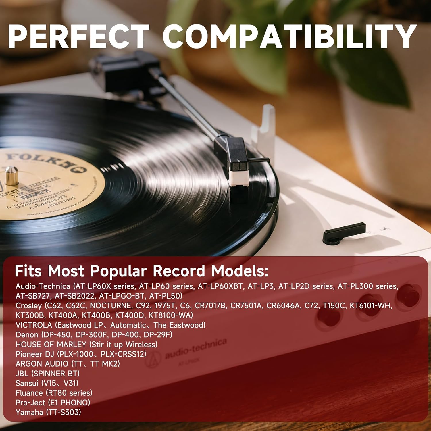 Upgraded ATN3600L Replacement Stylus Needle, Diamond Conical Record Player Needle for Audio-Technica AT-LP60 AT-LP60X AT-LP60XBT Crosley C62 Victrola Turntables with Cleaning Brush & Protective Cover image 5